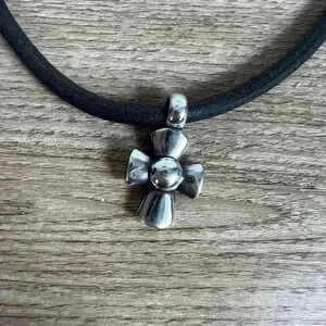 James Avery Leather cord Necklace & Sterling